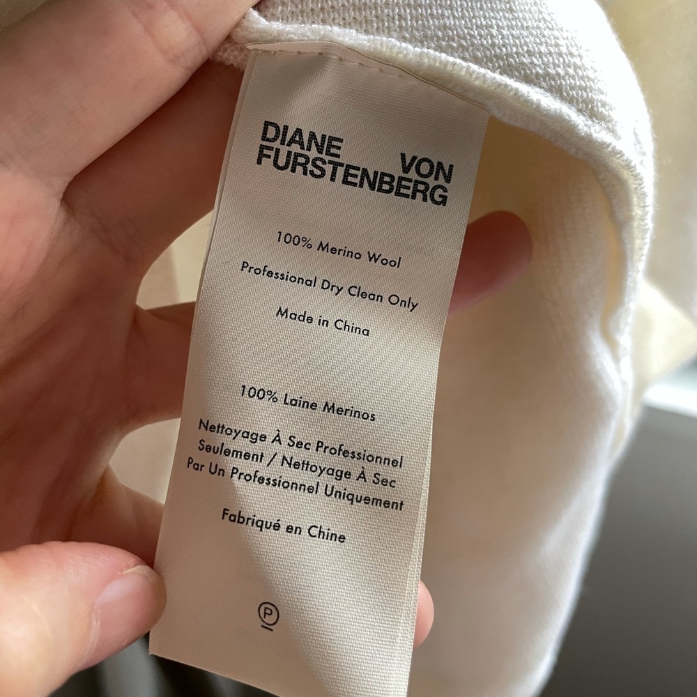 NWT DIANE VON FURSTENBERG MERINO WOOL Tie Sweater - Picture 5 of 7